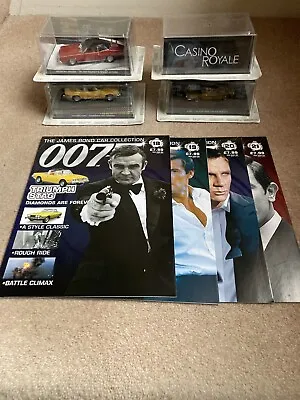 James Bond Collection 18-21 Sealed Model Vehicles With Magazines By Fabbri • £28