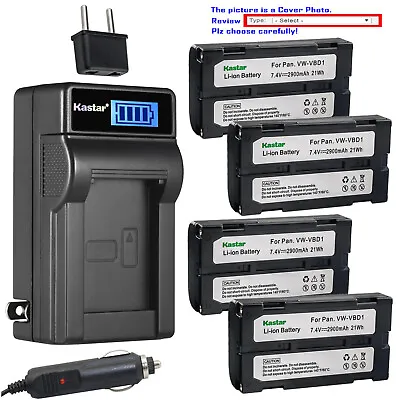 Kastar Battery LCD AC Charger For Panasonic CGR-B814 NV-DE3 PV-D1000 VW-VBD1E • $8.99