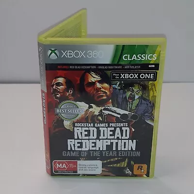 Xbox 360 Red Dead Redemption Game Of The Year W/ Map Plays On Xbox One Disc Good • $35.95