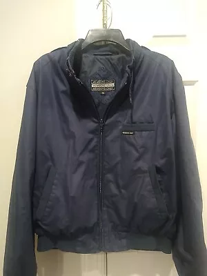 Members Only Bomber Jacket Men’s Large 46 Navy Blue Full Zip Pockets Casual • $24.99