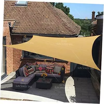 Sun Shade Sail Rectangle 6' X 10'95% UV Block 185 G/m² 6' X 10' Rectangle Sand • $33.65