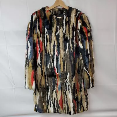 Zara Woman Faux Fur Multicolor Mid Length Coat SM • $9.99