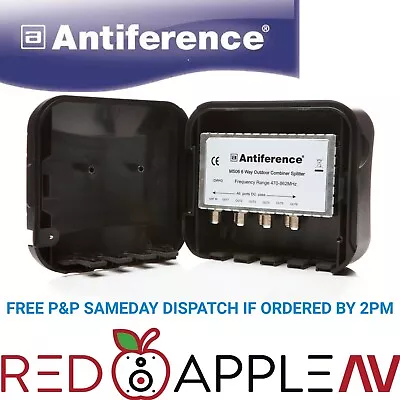 Antiference 6 Way Outdoor External Masthead Aerial TV Splitter DC Pass • £16.99