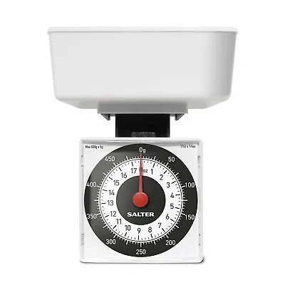 Salter Dietary Mechanical Kitchen Scales 500g Capacity Weigh 12x6.5x35.5 Cm • £9.19