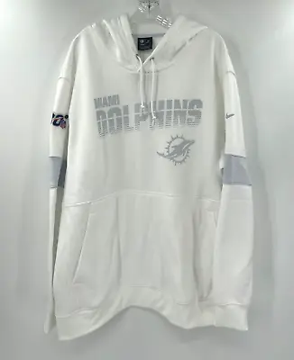 Miami Dolphins Nike White&grey Long Sleeve Hoodie 100 Anniversary Size-3xl • $55.99