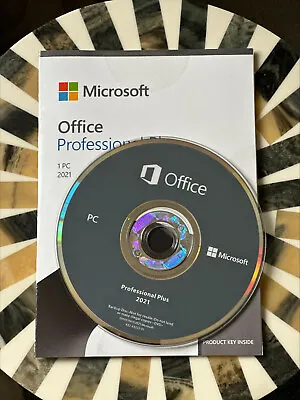 Microsoft Office 2021 Professional Plus Retail Disc 1 PC Lifetime Dvd • $69.95