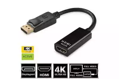 4K Display Port DP To HDMI Female Cable Converter Adapter DisplayPort For HD TV • £4.90