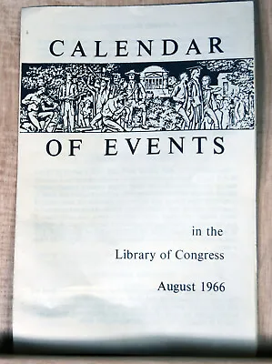 1966 Vintage Flyer Calendar Of Events Library Of Congress  Exhibits  • $19.99