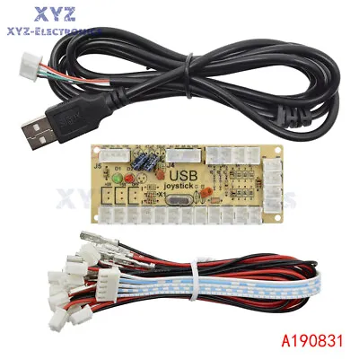 USB Encoder Zero Delay Arcade PC To Joystick MAME 5Pin Sanwa Push Button Cable • $6.78