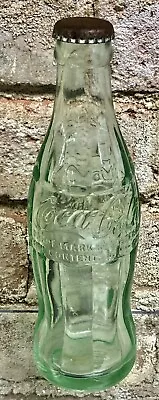 Vintage Coca Cola Clear Green 8  Bottle W/ Cap Union City Ind Bottling Soda IN • $19.67