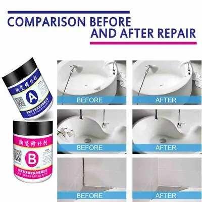 Ceramic Paste Floor Tile Adhesive Tile Repair Agent Tub Porcelain Repair Kit DIY • £6.39