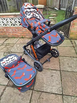 Cosatto Giggle Quad Charcoal Fox Pram And Pushchair • £200