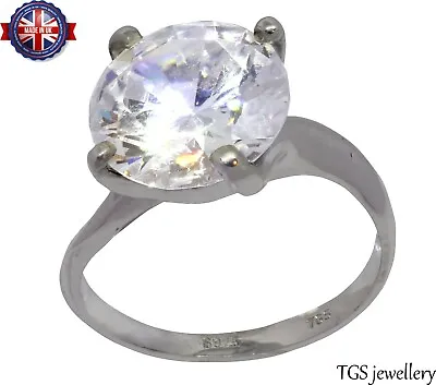 Silver 925 Ladies Ring With 12mm Gemstone Made In UK Size Available + Gift Box • £32