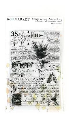 49 And Market Vintage Artistry Autumn Stamps Tree Leaf Butterfly Mixed Media • $22.99