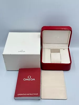 VINTAGE GENUINE OMEGA Speedmaster Seamaster Red Watch Box Case Wood 240304001yA • $89.50