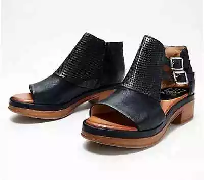 Miz Mooz Leather Heeled Sandals - Libra-Black-EU 38 (US7.5-8) A483289 NEW • $69.99