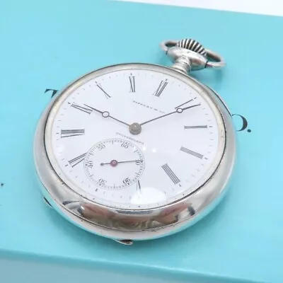 Tiffany&Co. Vintage Pocket Watch Silver Longines Watch STERLING 1910 Hand-wound • $3610.99