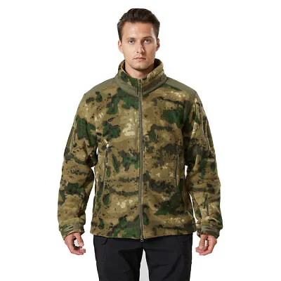 Camo Men's Fleece Jacket Army Tactical Outdoor Warm Military Coat Combat Casual • $30.66