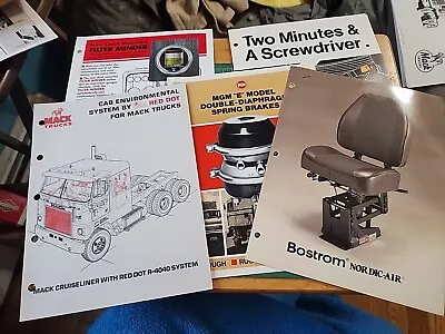 5 1980's Truck Brochures Mack Red Dot Eaton Mgm Bostrom Filter Minder • $21.21