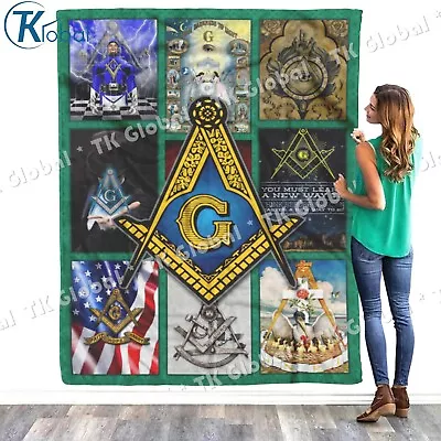 Freemason Blanket Freedom Masonic Fleece Sherpa Blanket Soft And Cozy Luxury • $35.95