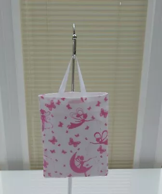 Party Gift Bags.  Handmade In A Printed Cotton Fabric.  Fairies In Pink • £1.25