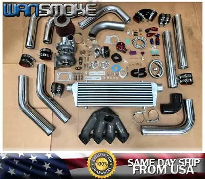 TOP MOUNT DC2 Acura Integra GS-R B18 T3T4 .63 Turbo Kit Manifold Intercooler CH • $746.50