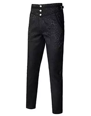  Mens Gothic Pants Cosplay Costume Trousers Steampunk Victorian XX-Large Black • $61.56