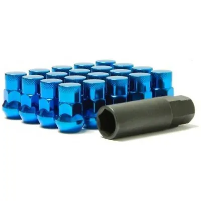 MUTEKI M12 X 1.5 SR35 BLUE CLOSED TUNER WHEEL LUG NUTS + 4 LOCK PACK OF 20 Z1975 • $88.03