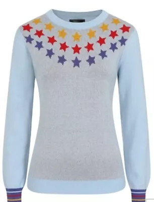 Collectif Bright And Beautiful Rainbow Stars Jumper Size 12-14 M/L BNWT • £15