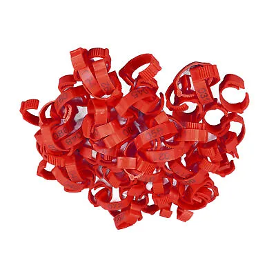 100Pcs Red Rings 100Pcs Chicken Leg Rings Clip On Bright Color Sturdy Plasti Ids • £9.21