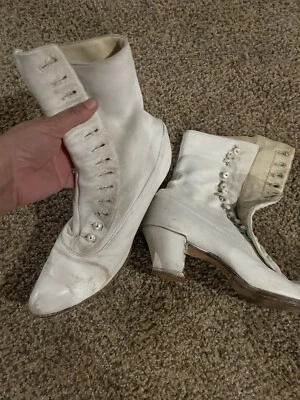 $16 • Buy Vintage John Wanamaker Victorian Button Up Wedding Boots Size 6.5