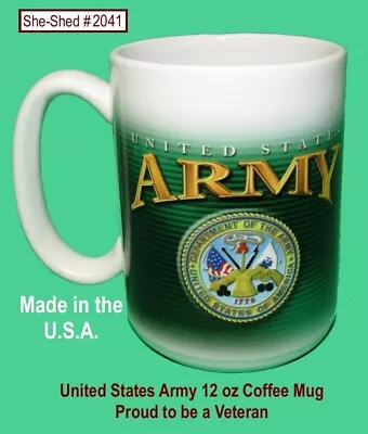 United States Army Proud Veteran Cup 15 Oz Coffee Mug - US ARMY MUG • $9.95