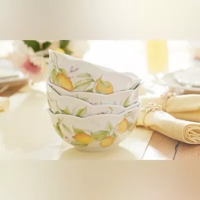 Princess House Marbella Set Of 4 Ceramic Limoncello Cereal Soup Bowls 3508 - NEW • $78.88