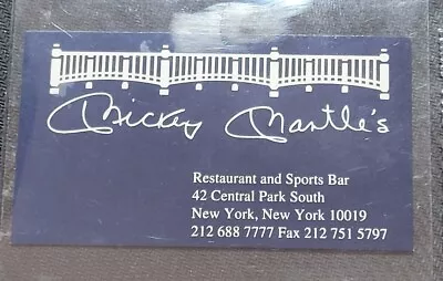 Mickey Mantle Restaurant Business Card AND 2021 Topps Mantle Reprint 1966 #36 • $29.99