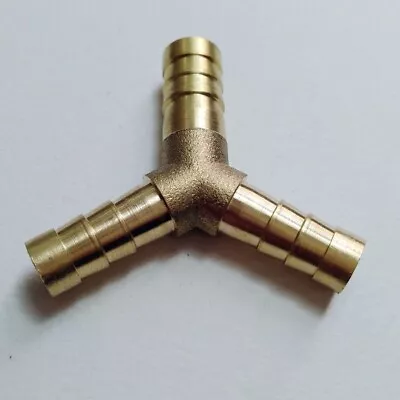 $7.99 • Buy Reducer Hose ID 3/8” To 5/16  Brass Barb Y Tee Pipe 3 WAY Fitting Gas Fuel M842