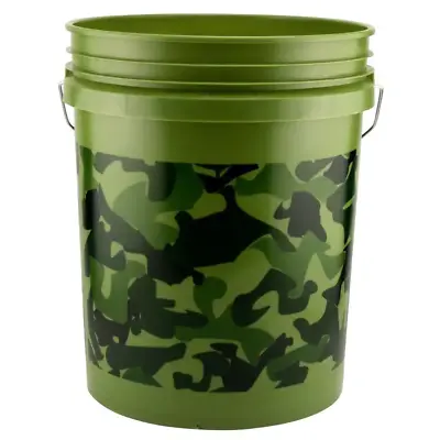 NEW Durable 5 Gal. Camo Pail  Bucket For Paint-Mixing Soil-Hauling Plant Garden • £6.46