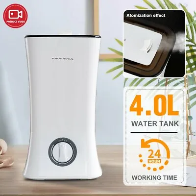 White 4L Air Diffuser Cool Whisper-Quiet Ultrasonic PP Humidifier For Work Sleep • $24.50