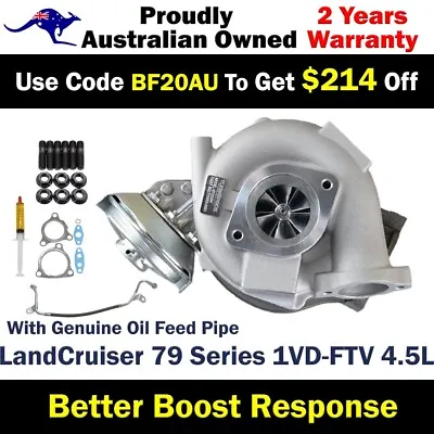 Upgrade Billet Turbo+Oil Feed Pipe For Toyota LandCruiser 79 Series 1VD-FTV 4.5L • $1070