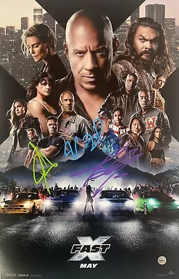 Vin Diesel Cena & Momoa Fast X Rare Signed Autographed 17x11 Photo With COA • $180