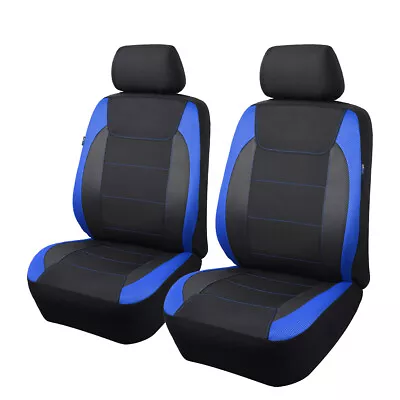 Car Seat Covers PU Leather Front Fit Armrest With Back Pockets Airbag Compatible • $44.99