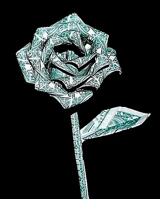 Money Rose Origami Flower 10 Real $1 Bills Graduation Holiday Unique Gift Decor • $48