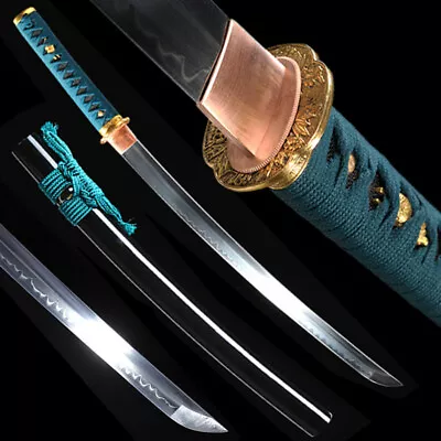 Japanese Wakizashi Sword Samurai Katana Sharp Clay Tempered T10 Steel Full Tang • $177