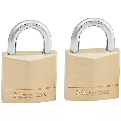 Master Lock 130EURT Solid Brass 30mm Padlock 4-Pin - Keyed Alike X 2 • £13.44