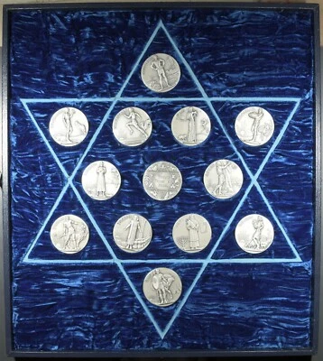 $565 • Buy 12 TRIBES OF ISRAEL MEDALLIC ART CO 13-PIECE .999 SILVER SET 900+g 29+oz W/ BOX