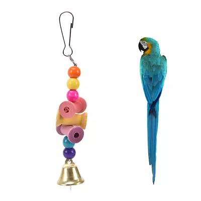 Bird Parrot Cage Hanging Swing Chew Toys Cockatiel Budgie Wooden Stand Perch :da • £4.07