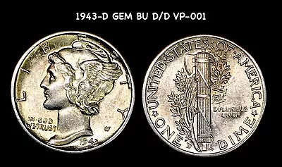 1943-D Mercury Dime GEM BU D/D VP-001 • $29.95