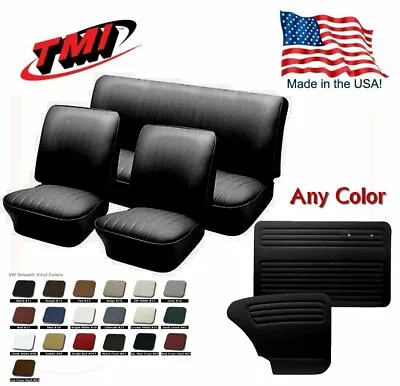 $720.56 • Buy 1958 - 64 VW Bug Smooth Vinyl Seat Upholstery And Door Panel Set - Any Color