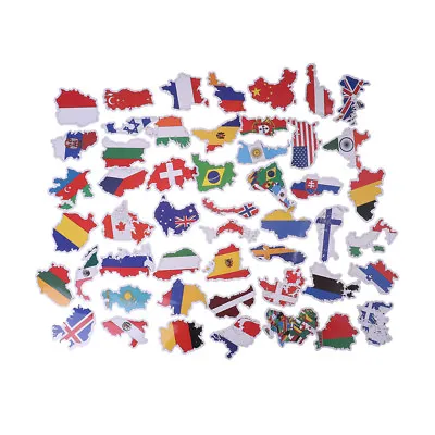 50x National Flags Stickers DIY Scrapbook Suitcase Laptop Country Map Stick B YT • £4