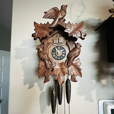 Cuckoo Vintage Deep Curving  Musical 3 Weights Cuckoo Clock • $259