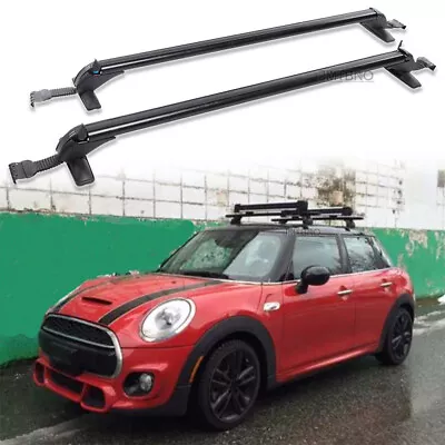 43.3'' Car Top Roof Rack Cross Bar Cargo Luggages W/ Lock For Mini Cooper 04-22 • $139.15